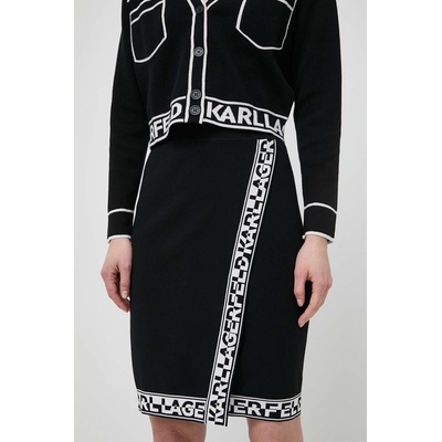 Karl Lagerfeld Пола Karl Lagerfeld в черно къса със стандартна кройка (241W1206)