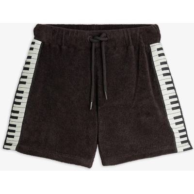 MINI RODINI Dětské froté kraťasy Piano BLACK