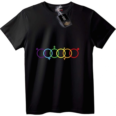 NOONEBRAND Тениска Дъгов полов символ - M, Black