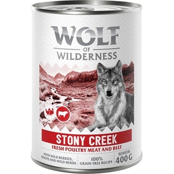 Wolf of Wilderness 6x400г Stony Creek Senior Wolf of Wilderness, консервирана храна за кучета - птиче месо с говеждо, без зърно