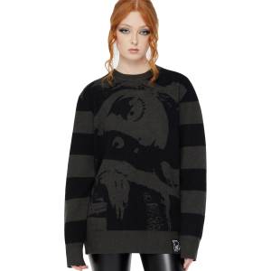 KILLSTAR Пуловер унисекс KILLSTAR x CORPSE BRIDE - Emily Stripe - Black - KSRA013325