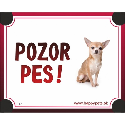HP product for Happy Pets Tabulka POZOR PES civava