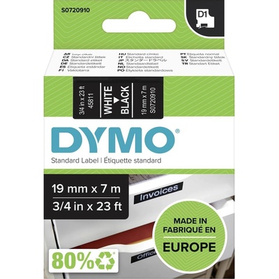 etikety DYMO D1 45811 Barva pásky: černá Barva písma:bílá 19 mm 7 m