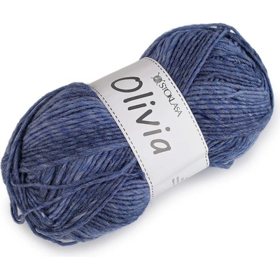 Pletací příze Olivia melírovaná 100 g Varianta: 10 modrá jeans, Balení: 1 ks 58809/150568/273959