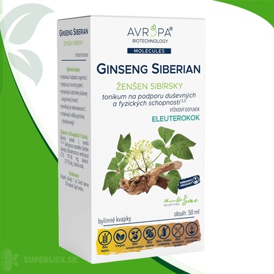 Avropa Ginseng Siberian bylinné kvapky 50 ml