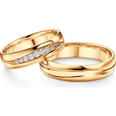 SAVICKI Сватбени халки: жълто злато, полукръгли, 5 мм