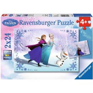 Ravensburger - Puzzle 2x24 Frozen: sestry na ľade - 40 - 99 piese