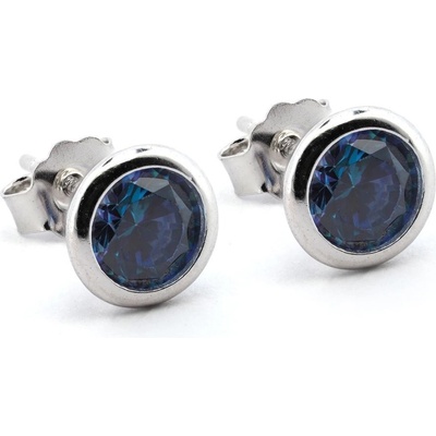 Rafity stříbrné náušnice s tanzanitem E0197PZ-28