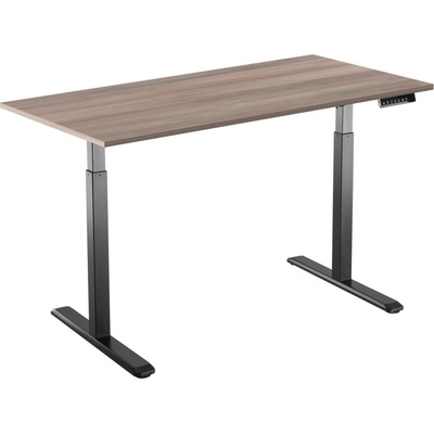 AlzaErgo Table ET2 černý + deska 120×80 cm lamino šedý dub