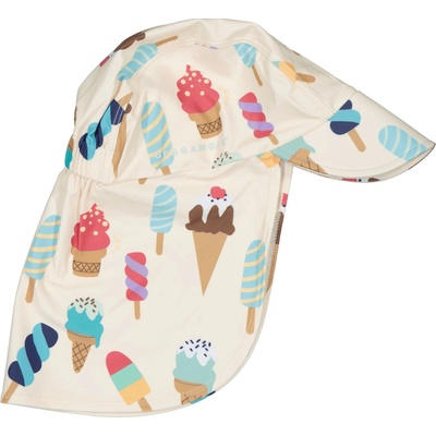 Detský UV klobúk so šiltom proti slnku Geggamoja krémová Ice cream
