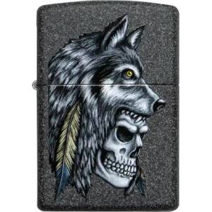 Zippo Запалка Zippo, Wolf Skull Feather Design (29863)