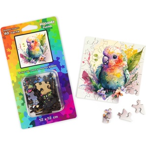 WoodMix Puzzles Дървен пъзел WoodMix, Животни, 40 части - Бебе папагал (WM-P40-0026)