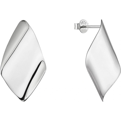 Evolution Group stříbrné náušnice lesklé kosočtverce 61082