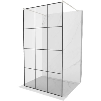 Mexen Kioto самостоятелна душ кабина 100 x 200 см, черна решетка 8 мм, четкан никел - 800-100-002-97-77 (800-100-002-97-77)