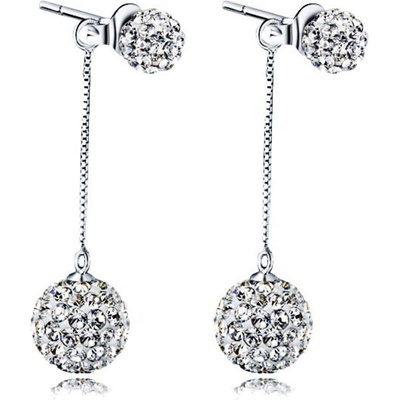 Silenti Jewelry Сребърни обеци "Класа" - Цирконий - 4.5см