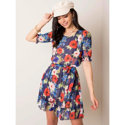 Dámske šaty s motívom kvetín LK-SK-507626.70 dark blue