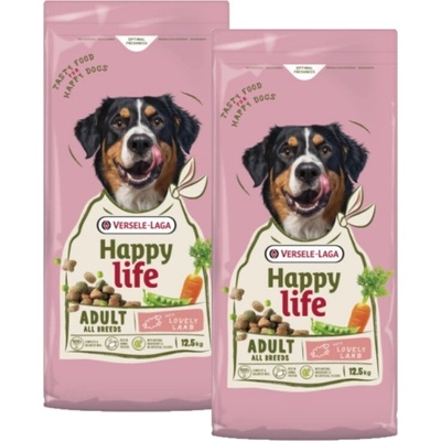 Versele-Laga Happy Life Adult s jehněčím 2 x 12,5 kg