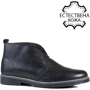 Vodo Черни мъжки боти от естествена кожа (9891)