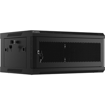 Lanberg Комуникационен шкаф Lanberg rack cabinet 19" wall-mount 4U/600x450 with perforated door black (flat pack) (WF01-6404-23B)