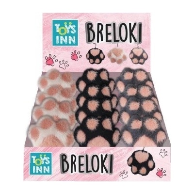 Prívesok na kľúče labka mix 3 vzory 12 kusov displej