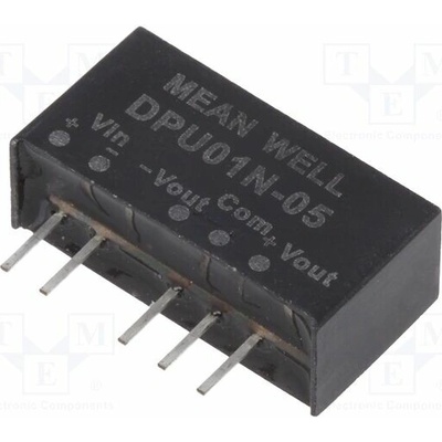 MEAN WELL DPU01N-05 Měnič: DC/DC; 1W; Uvst: 21,6÷26,4VDC; Uvýst: 5VDC; Uvýst2: -5VDC