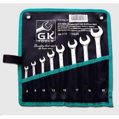 GK Tools sada očkoplochých klíčů, matné 6-22 mm 8 dílů P16142/P