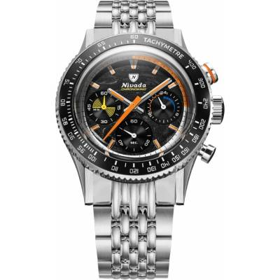 Nivada Grenchen Chronoking Meca Racing Carbon - Inter. Bezel