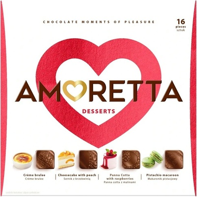 Mieszko Pralines Amoretta Desserts bonboniéra 16 ks 106 g