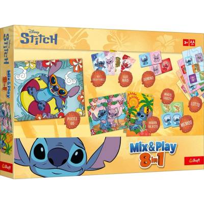 Trefl Настолна игра Mix & Play 8 in 1: Stitch - Детска (02924 EUS)