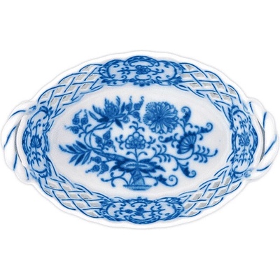 Cibulák originál cibuľový porcelán Košík prelamovaný 11 cm