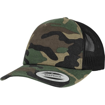 Brandit Baseball Cap Camo Trucker woodland černá