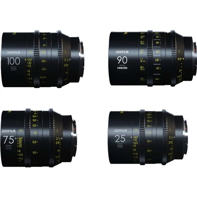 DZOFILM Vespid Prime 4 Lens Kit 25 / 75 / 100 mm T2,1 + Macro 90 mm T2,8 metric
