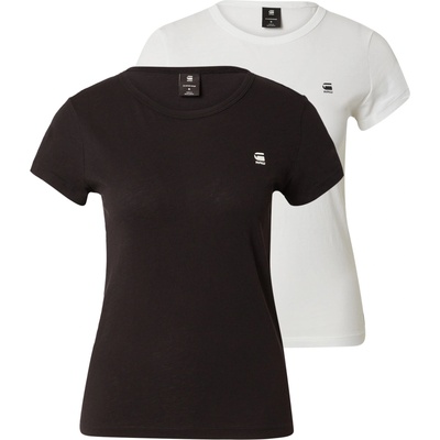 G-Star RAW Тениска 'Eyben' черно, бяло, размер XXS