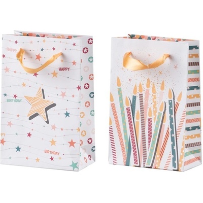 Dárková taška 100×150 mm – párty motivy, mix barev