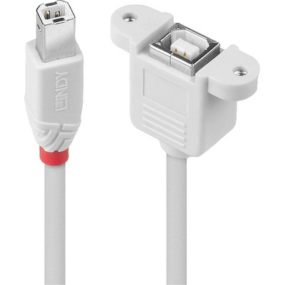 Lindy 31801 USB USB 2.0 USB-B zástrčka USB-B zásuvka 1m sivý