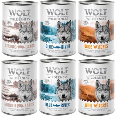 Wolf of Wilderness Adult Single Protein mix: kuracie bravčové ryba 24 x 400 g