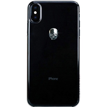 Bling My Thing Treasure Silver Skull Swarovski - поликарбонатов кейс с кристали Сваровски за iPhone XS Max (прозрачен)