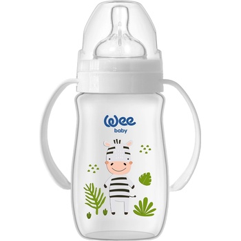 Image 1 of Wee Baby Шише за хранене с дръжки Wee Baby - Safari, PP, 250 ml, зебра (484)