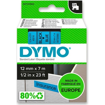 Dymo - polyesterová páska - 12 mm × 7 m, černo-modrá