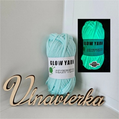 GLOW YARN priadza svietiaca v tme G002E modrá šnur