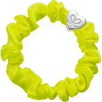 By Eloise London Silver Heart Silk Scrunchie цвят Lemon Yellow