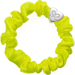 By Eloise London Silver Heart Silk Scrunchie цвят Lemon Yellow