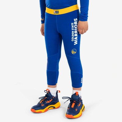 Tarmak Detské 3/4 legíny na basketbal NBA Golden State Warriors 500 modré