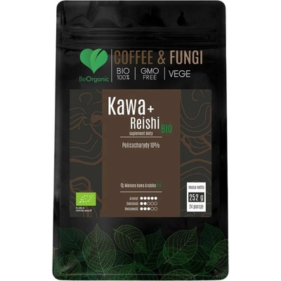 BeOrganic Káva Arabica mletá Reishi BIO 252 g