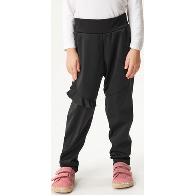 Unuo dětské softshellové kalhoty bez zateplení pružné Fantasy černá