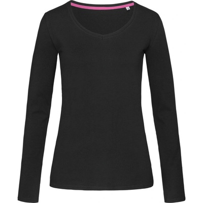 Stedman Tričko V-Neck T Claire LSL dlouhý rukáv dámské COT-05972005901 Černý opál