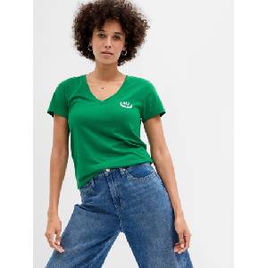 GAP Тениска с V-образно деколте GAP GAP | Zelen | ЖЕНИ | XXS - zoot - 36,77 лв