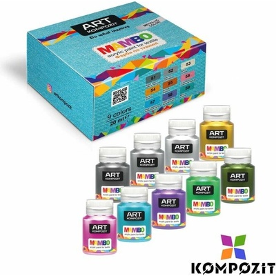 Mambo Kompozit sada farieb na textil a kožu 9 х 20 ml