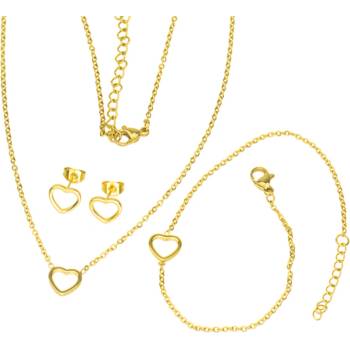 Linda's Jewelry sada šperkov Love GLD chirurgická oceľ IS099