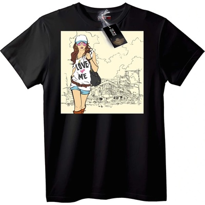 NOONEBRAND Тениска Обичай Ме Градски Стил - XL, Black